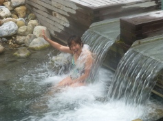 Soaking at Liard Hot Springs