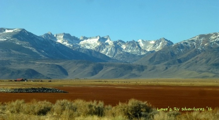 Bridgeport Reservoir with Sawtooth Ranges in the background