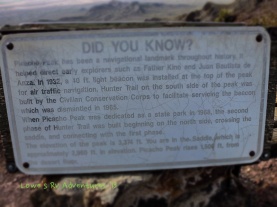 Blurb about Picacho Peak at the saddle of the mountain