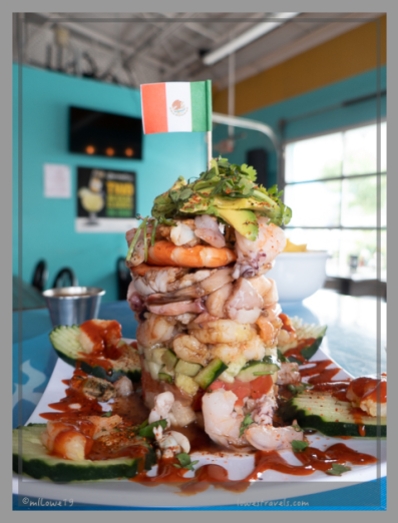 A tower of shrimp for lunch